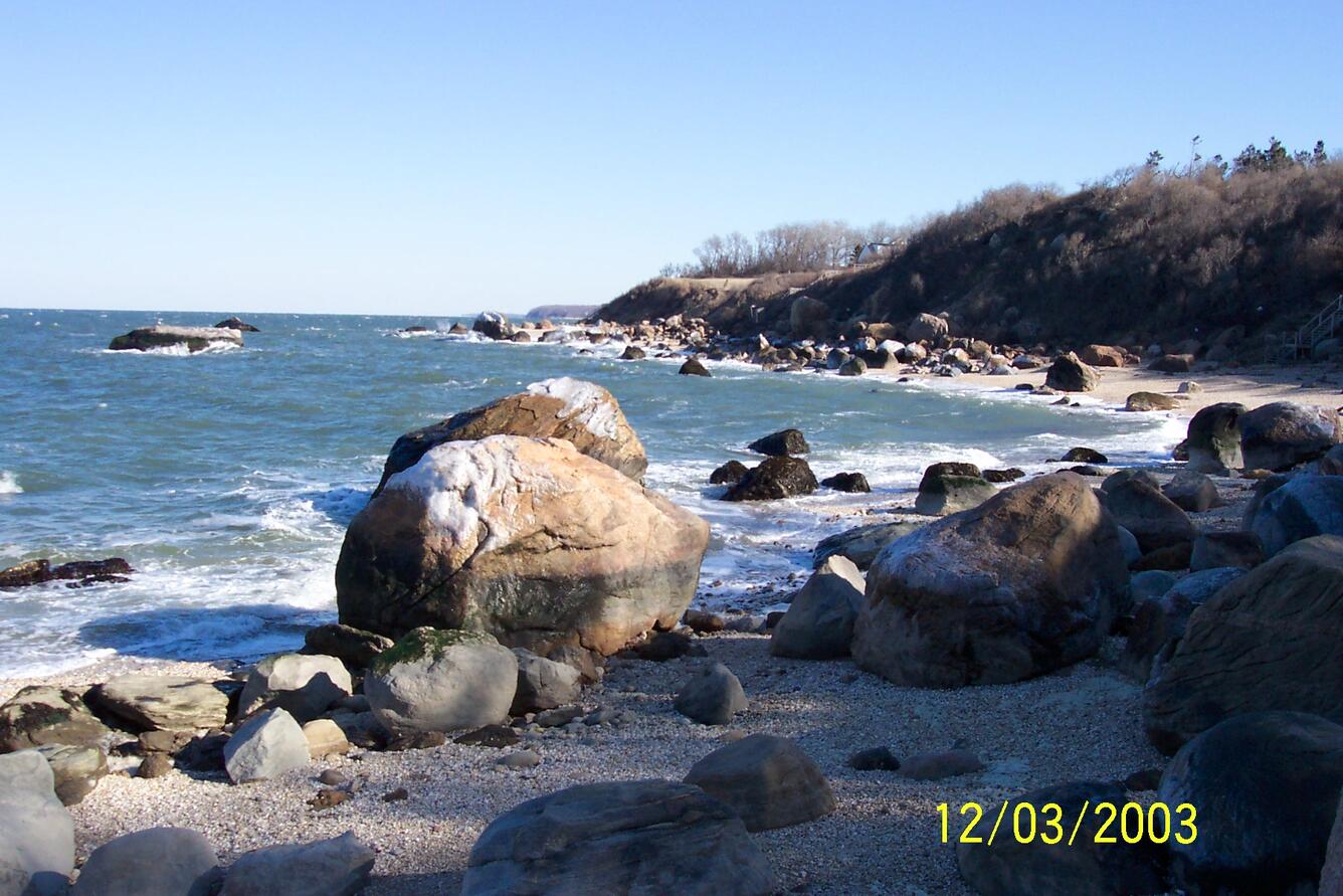photo of boulders and rocks along the Long Island Coast 