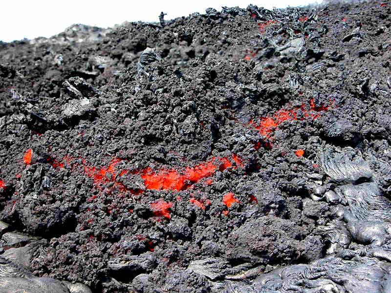 This is a photo of margin of lava stream in east branch of PKK flow on Pulama pali.