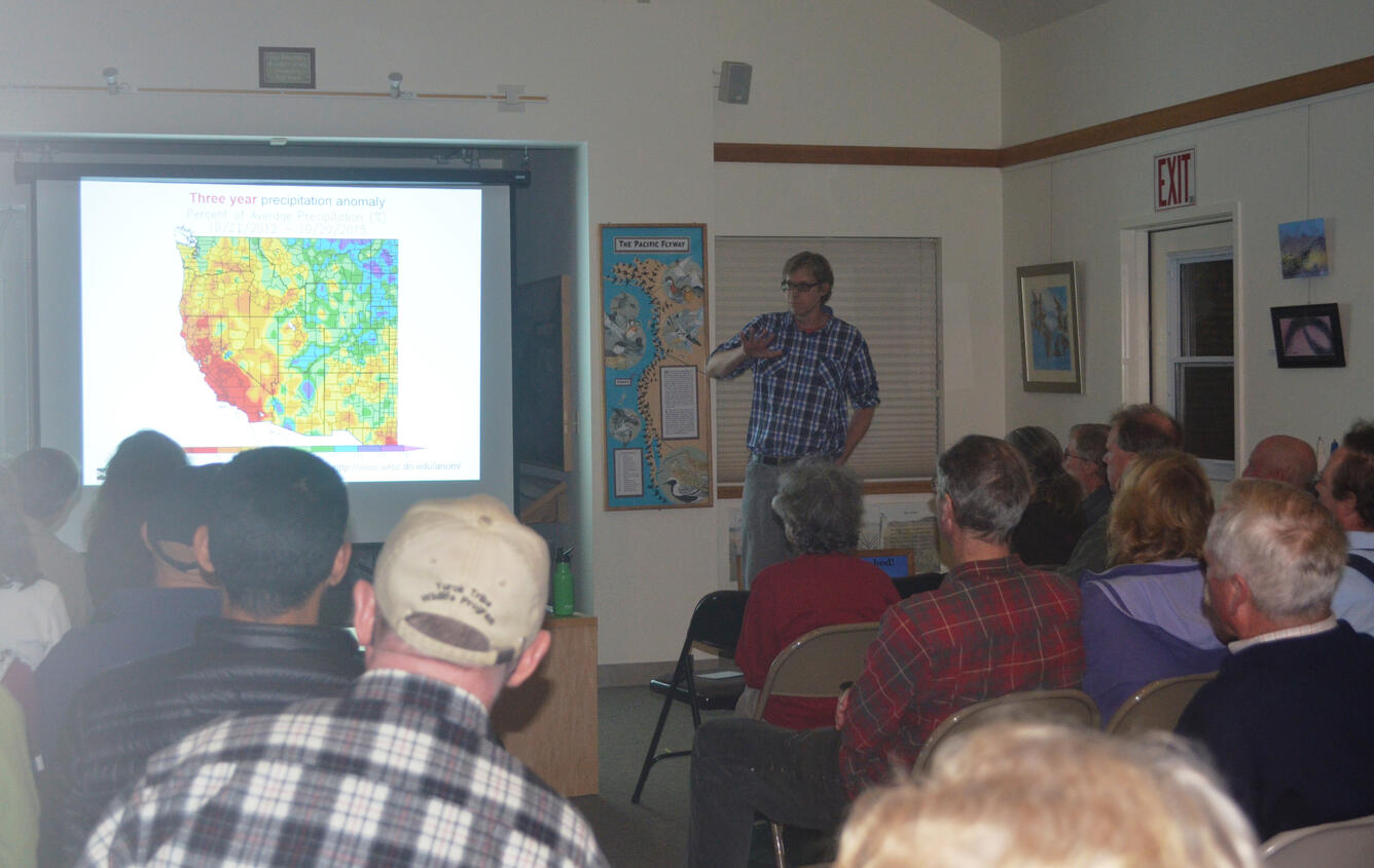 Screenshot of WERC Ecologist Phil van Mantgem giving a talk.