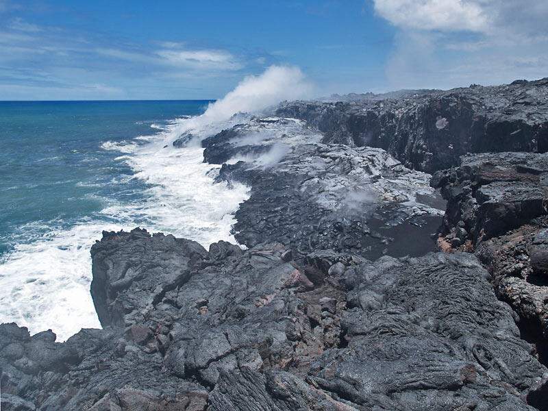 This is a photo of a new lava delta forming at western entry cluster.