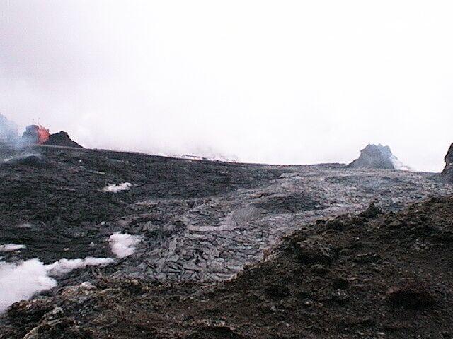 This is a photo of lava spatters from Dave's pit vent.