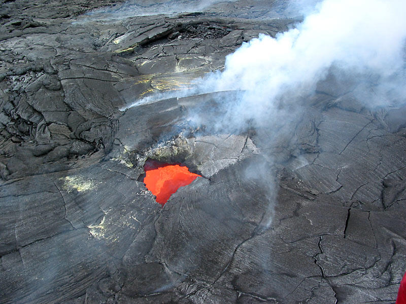 This is a photo of a skylight formed above PKK lava tube.