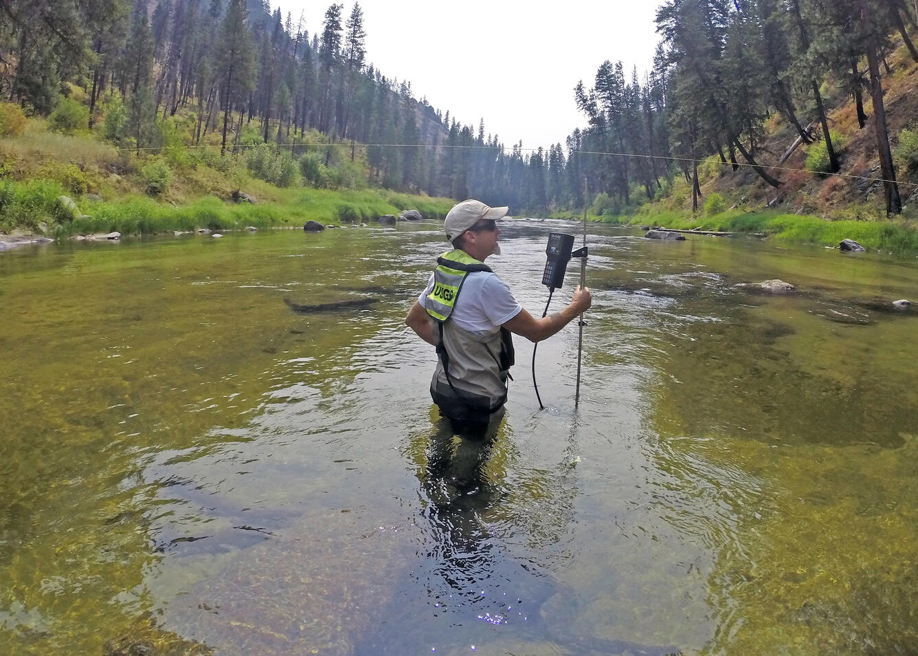 Measuring streamflow, South Fork Salmon River, Idaho