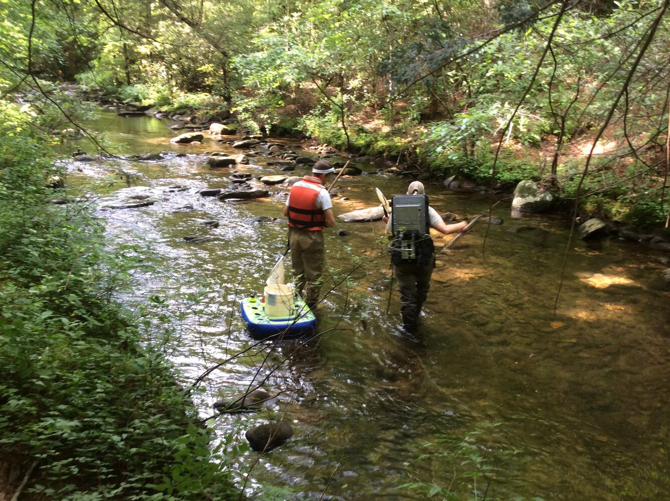 Collecting samples during SESQA ecological survey