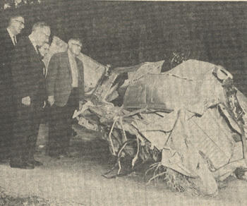 Demolished Car in Cleghorn Canyon 1962