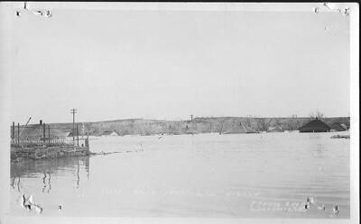 Roofs of houses above the flood waters SD