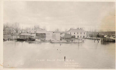Flooded town of Belle Fourche, 1924