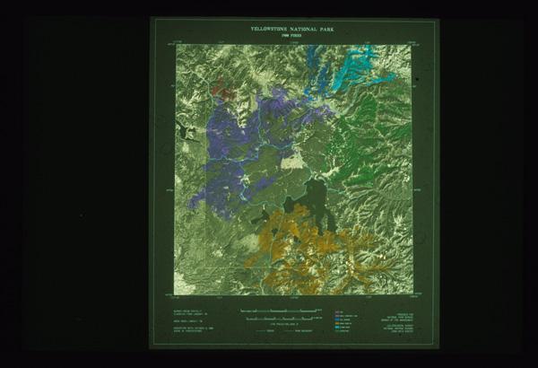 1988 satellite image of Yellowstone Fire