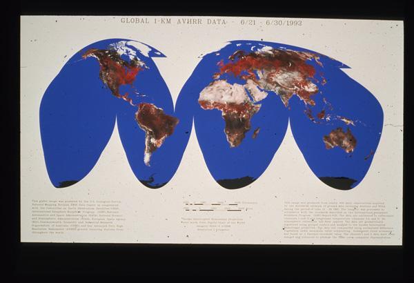 Map of world mosaic from AVHRR Composite