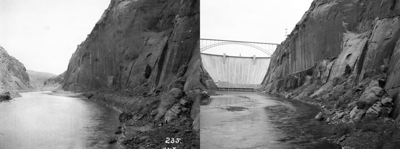 Repeat photography of Glen Canyon Dam site, 1889 -1992