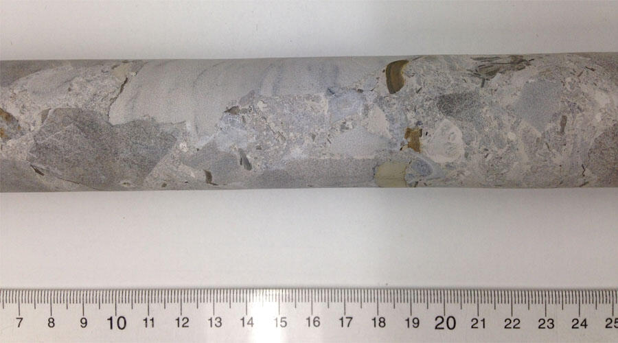 Impact breccia from Flynn Creek drill core