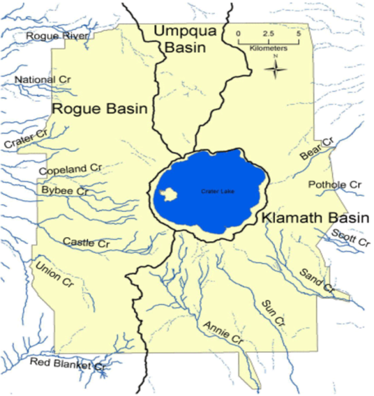 Map of Crater Lake
