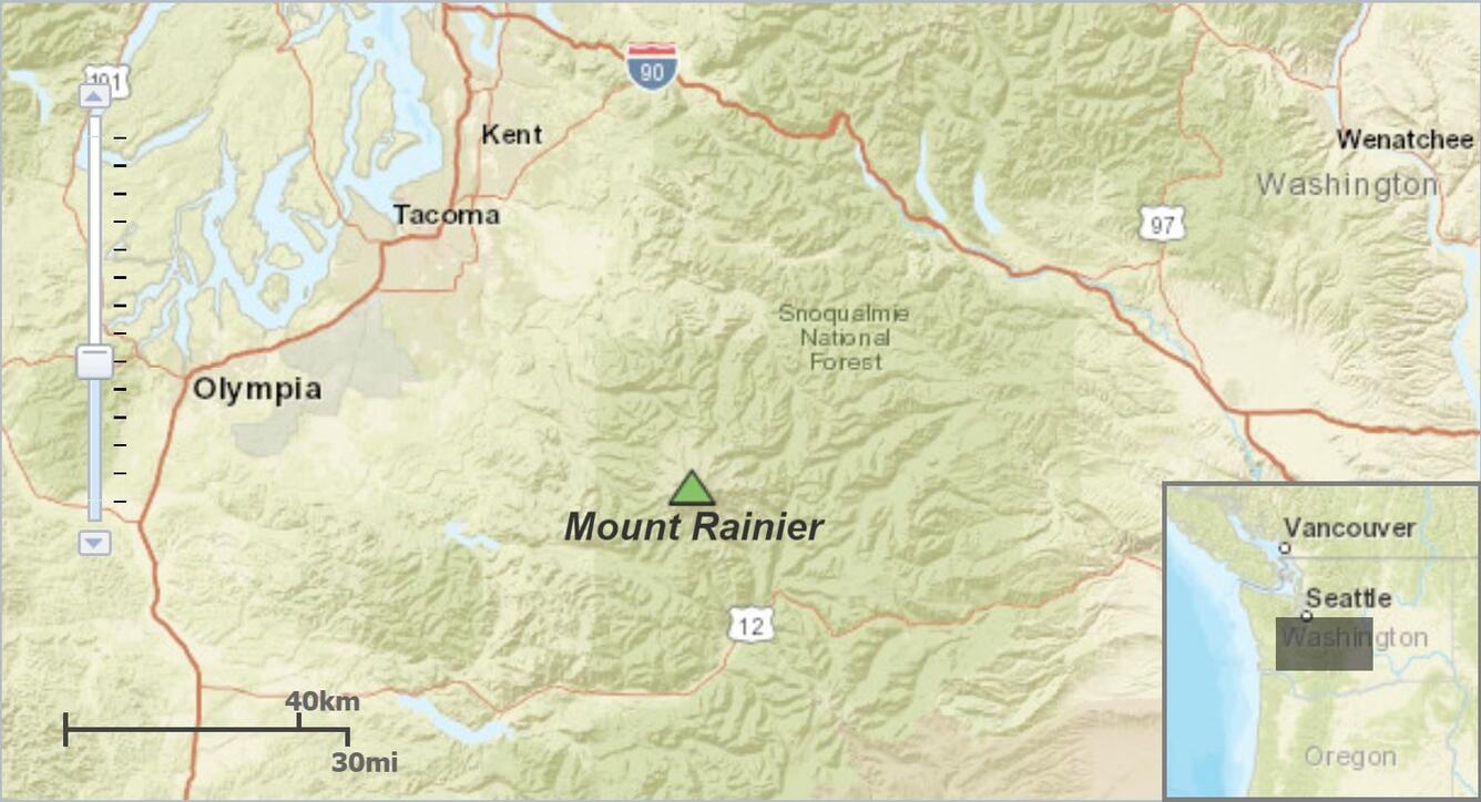 Map of Mount Rainier National Park