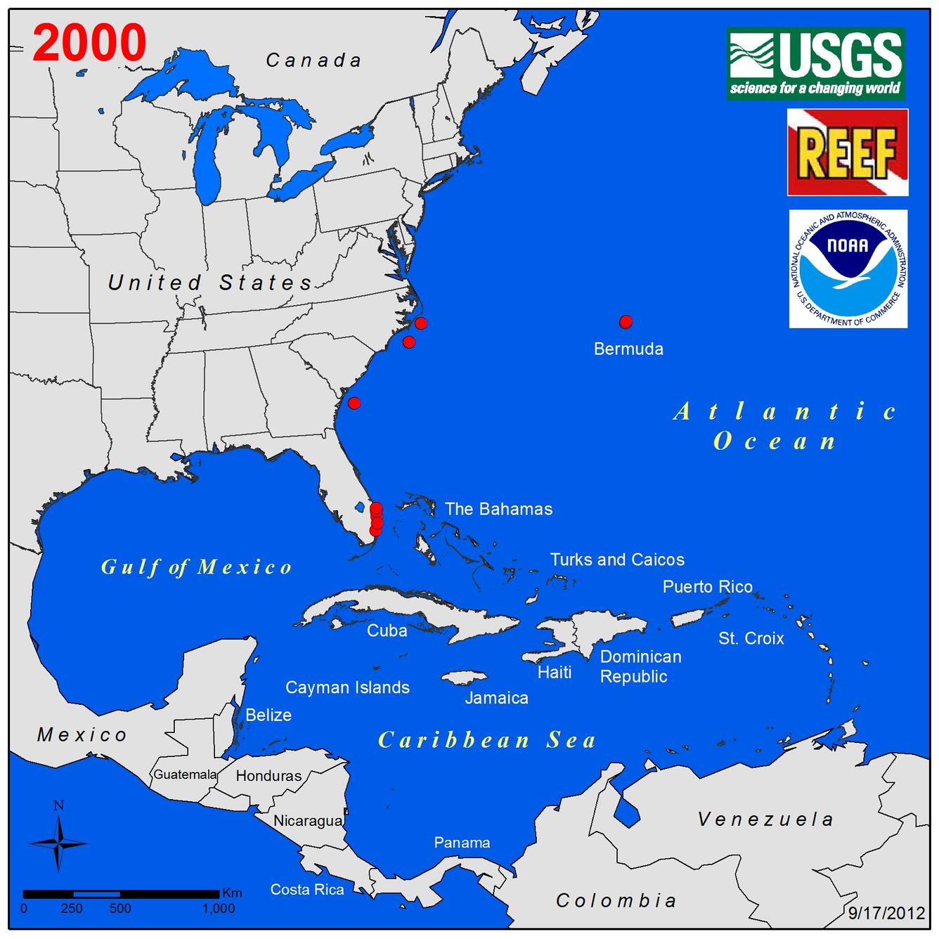 Lionfish Distribution 2000