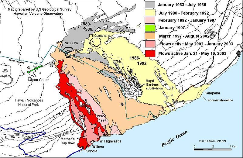  Map of lava-flow field, Kilauea Volcano