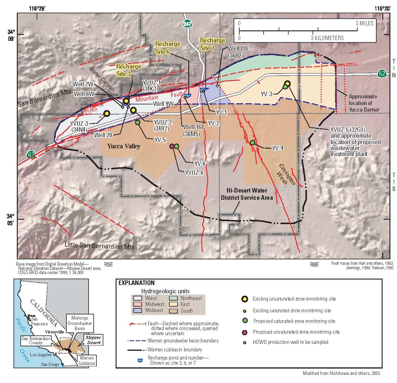 Map of study area, Yucca Valley, California.