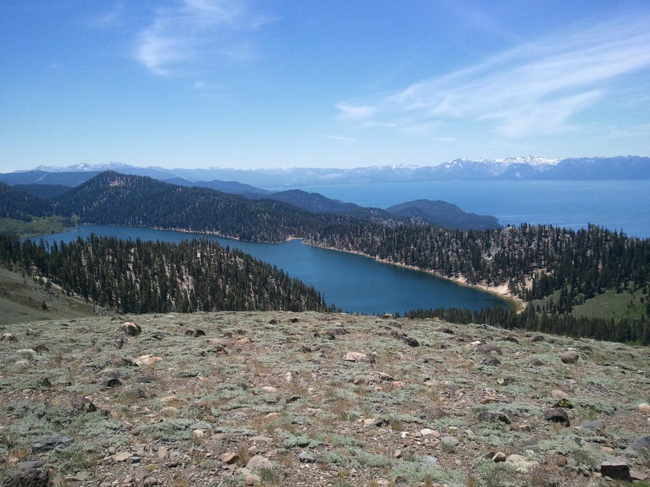 View of Lake Tahoe over Marlette Lake, 7.5 miles from downtown Carson City.