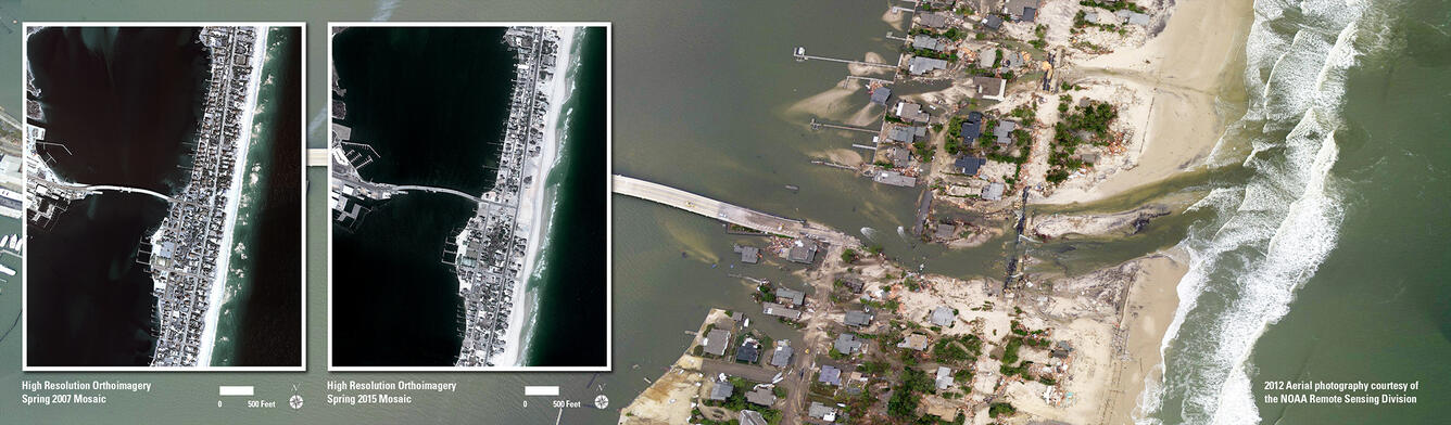 NOAA scene showing Hurricane Sandy damage