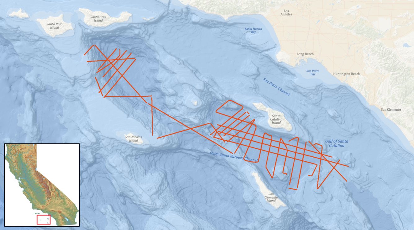 Multichannel sparker ship tracklines from 2014-645-FA
