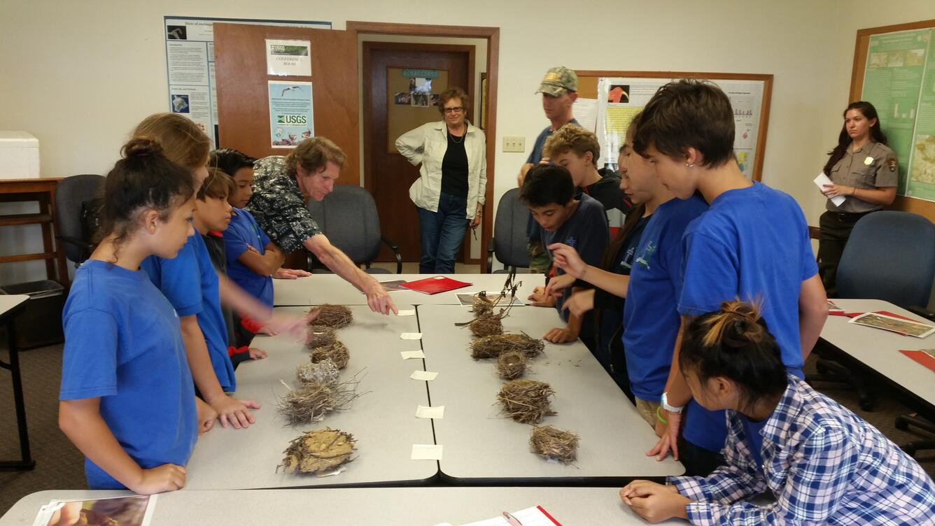Children inspect Hawaiian forest bird nests at Kilauea Field Station