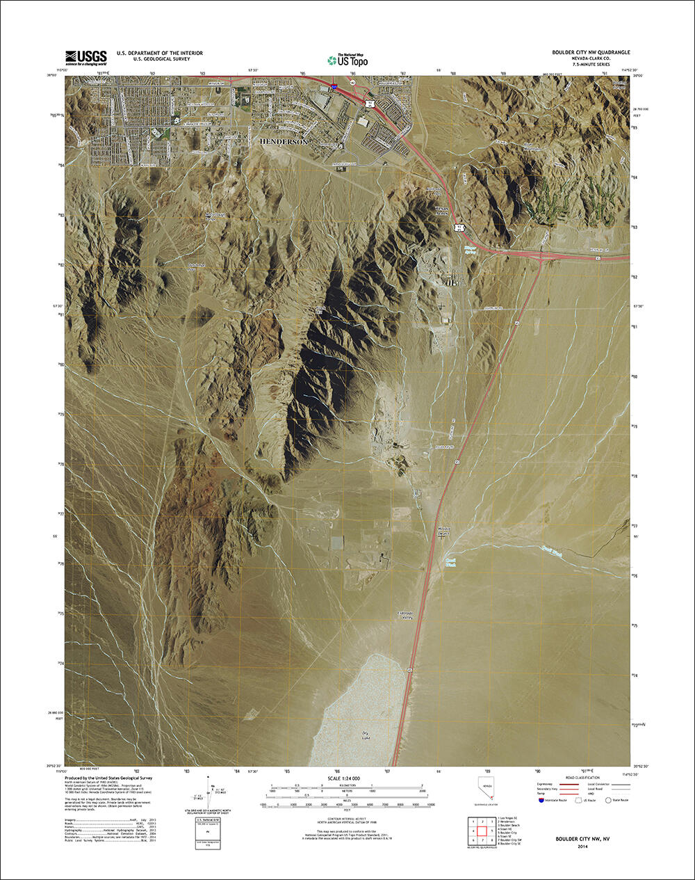 Updated 2015 version of Boulder City, Nevada quadrangle