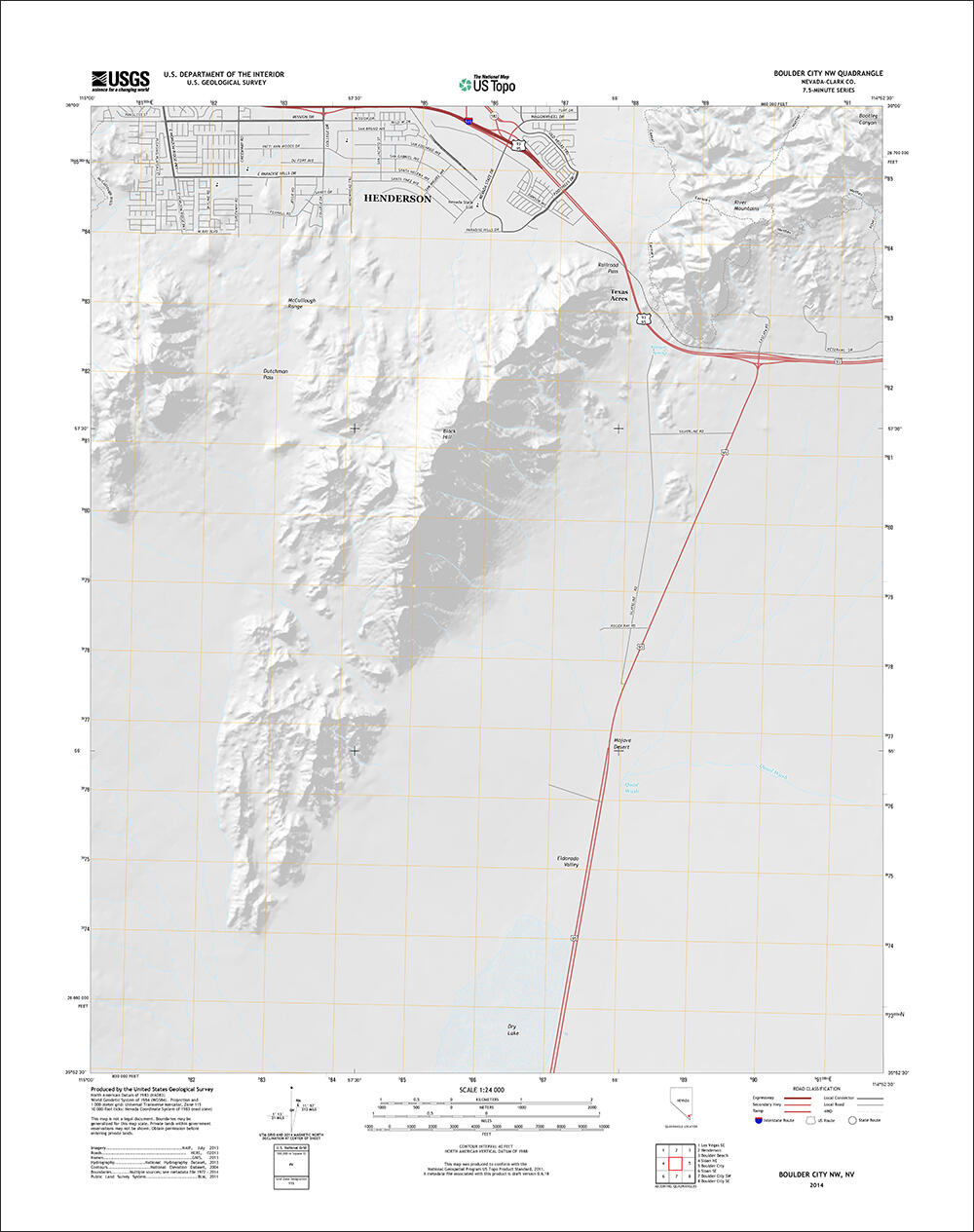 Updated 2015 version of Boulder City, Nevada quadrangle 