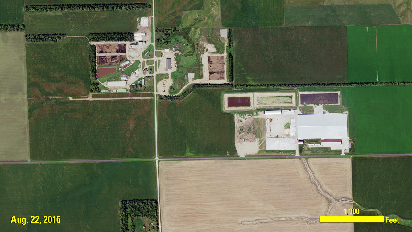 Aerial image of farmland in Grant County, SD from 2016