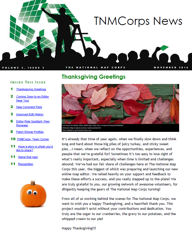 THUMBNAIL TNMCorps Newsletter: November 2016 (Vol.2, Iss.5)