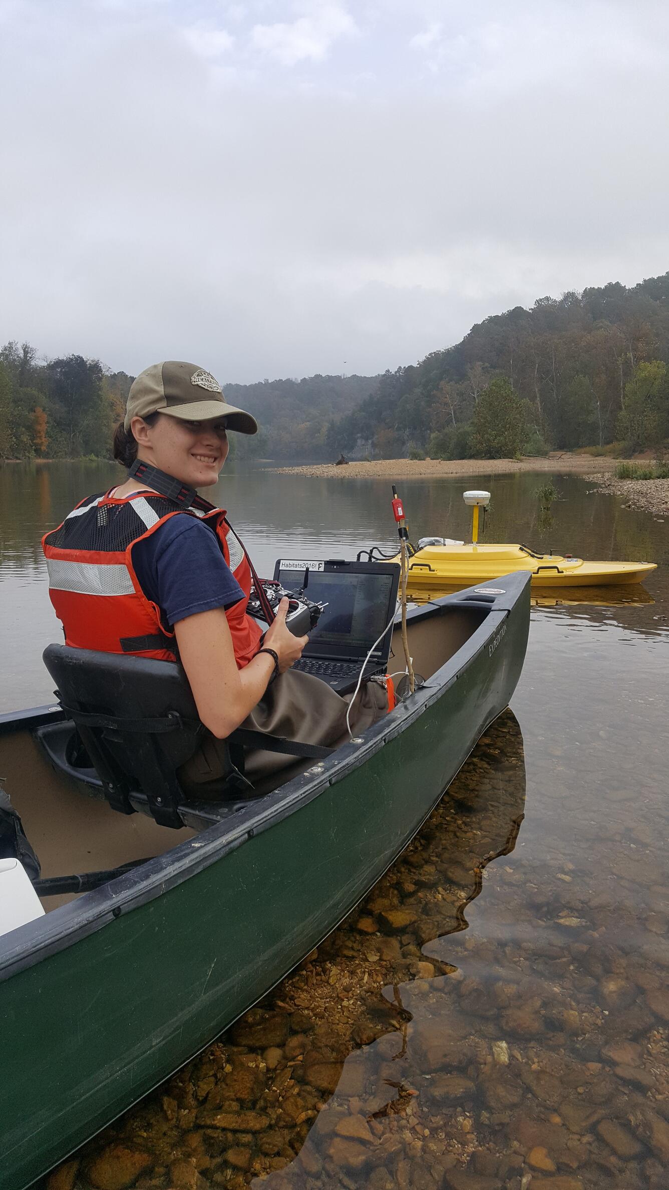 A hydrologic technician used the Z-boat to map habitat