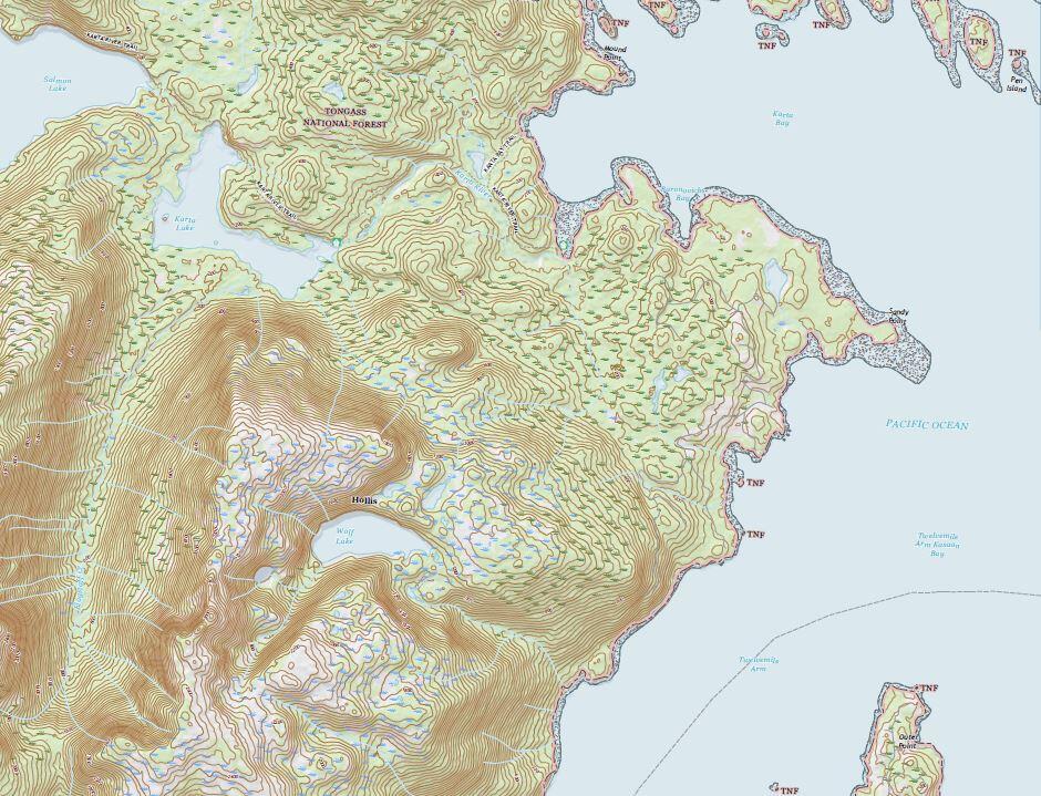 Image showing a portion of the 2017 US Topo Map for Alaska, Craig C2 SW quadrangle
