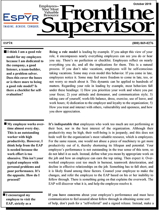 thumbnail of Frontline Supervisor newsletter