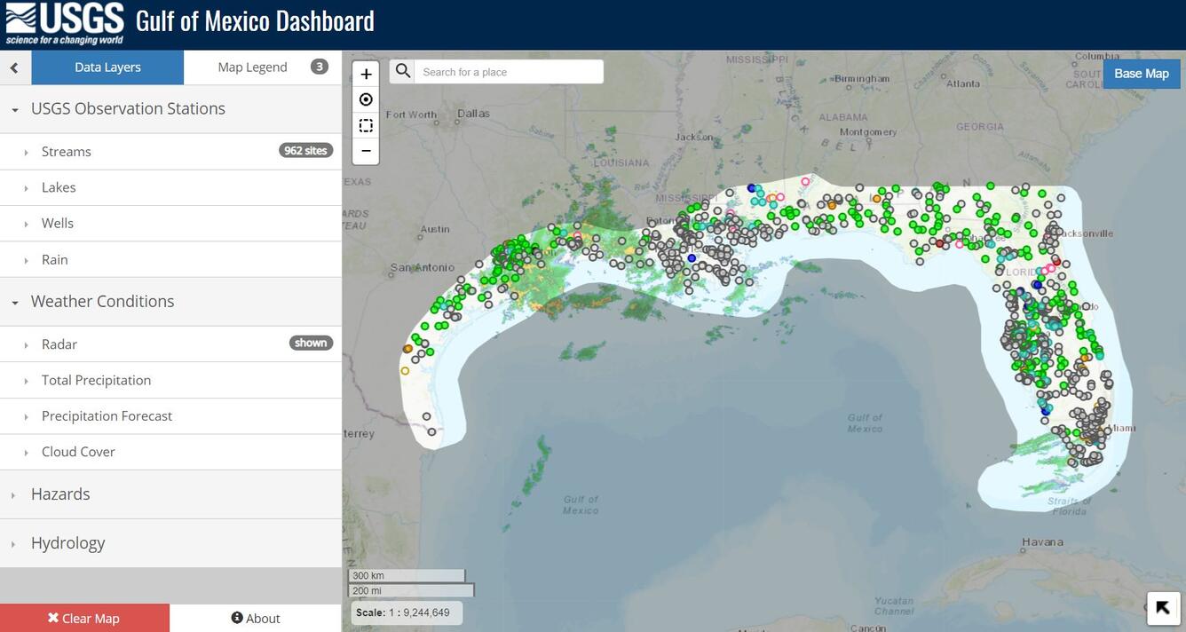 screenshot of GOM water dashboard