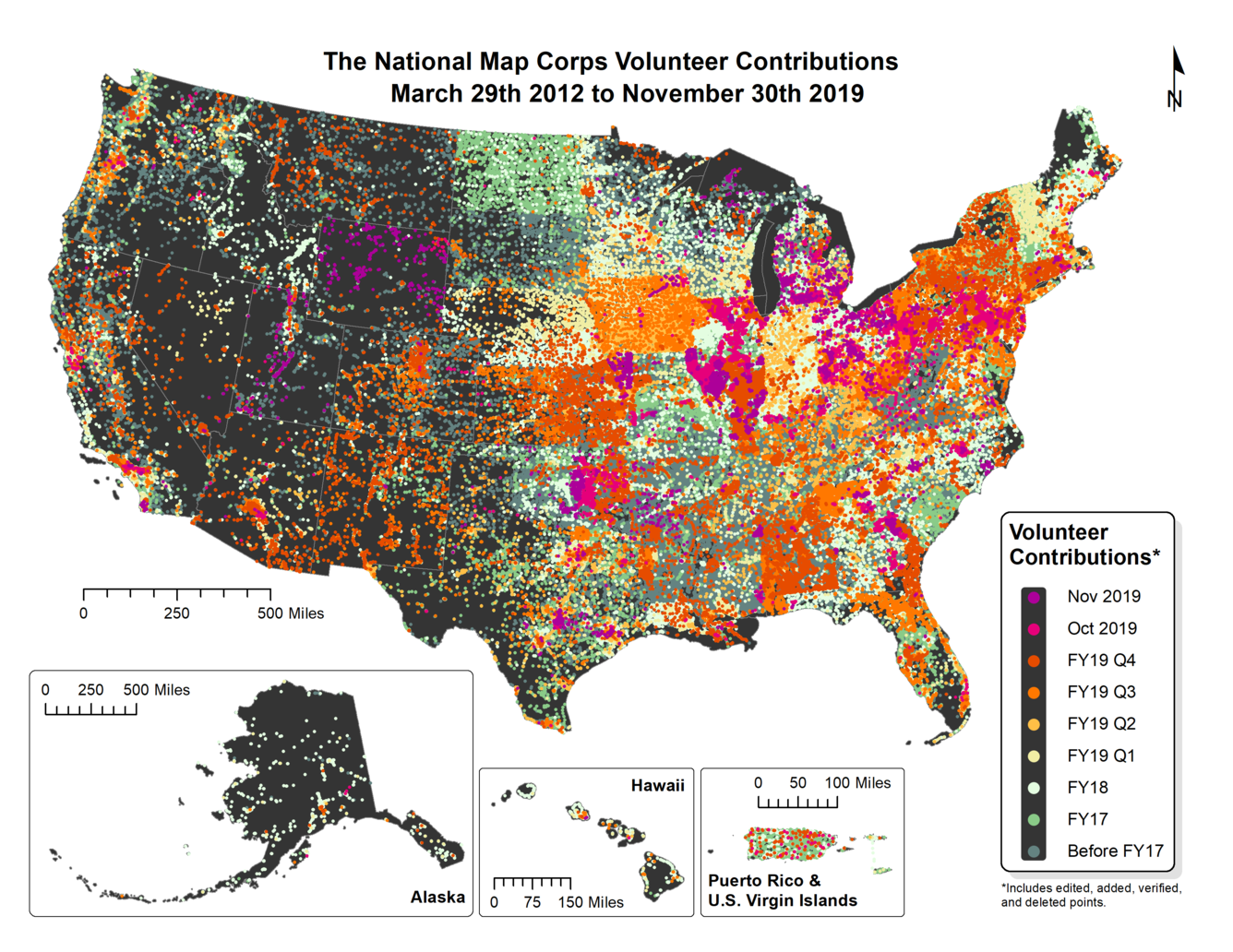 TNMCorps Status Map: Contributions through November 30, 2019 