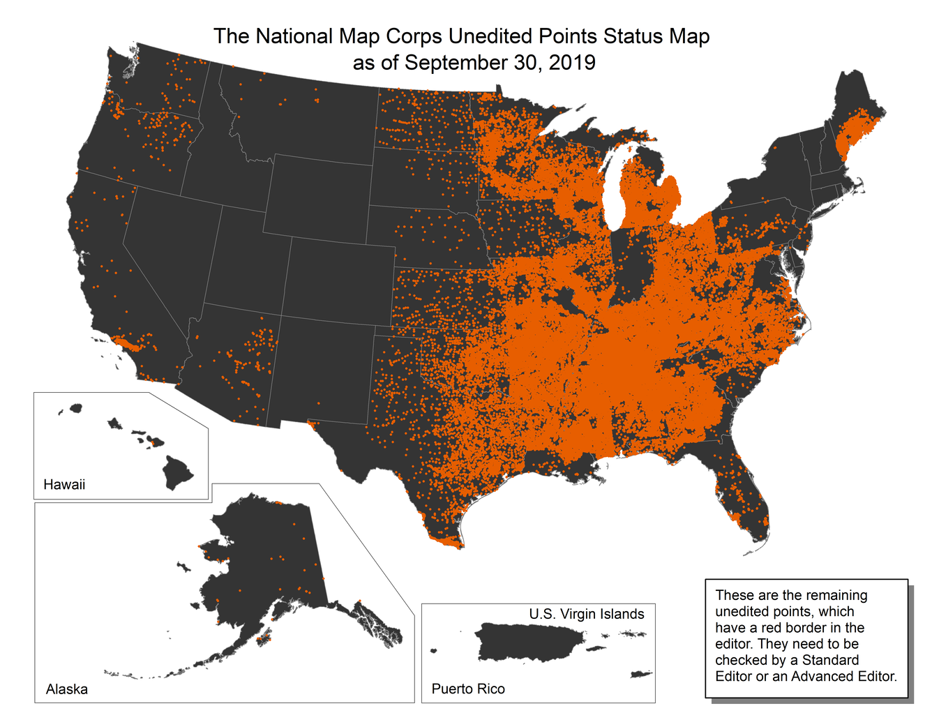 TNMCorps Status Map: Unedited Points as of 9/30/19