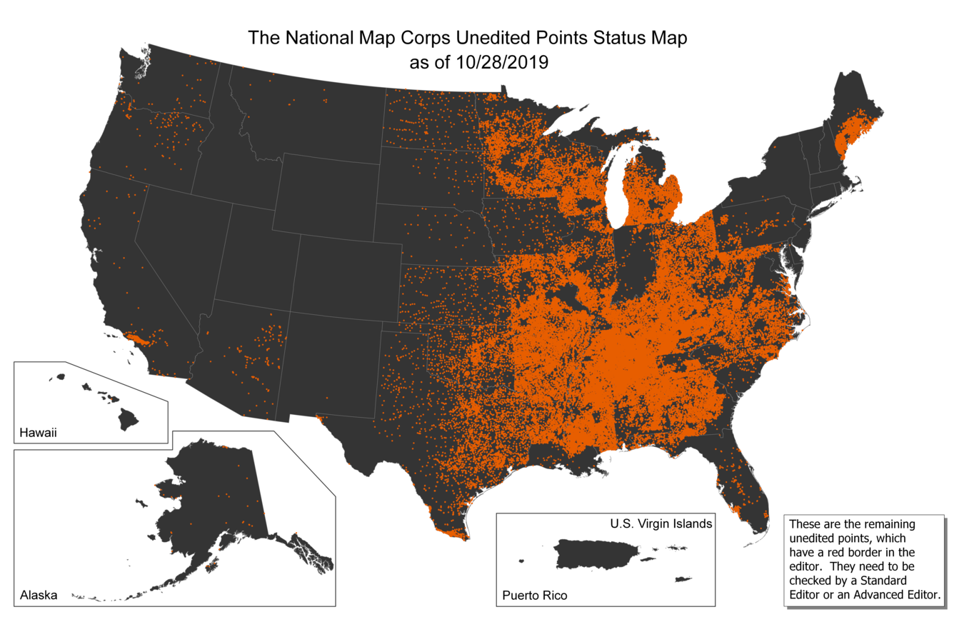 TNMCorps Status Map: Unedited Points as of 10/28/19