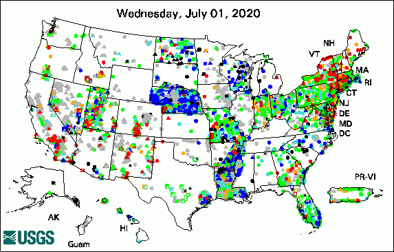 Animation of Groundwater Watch Active Water Level Network national US map