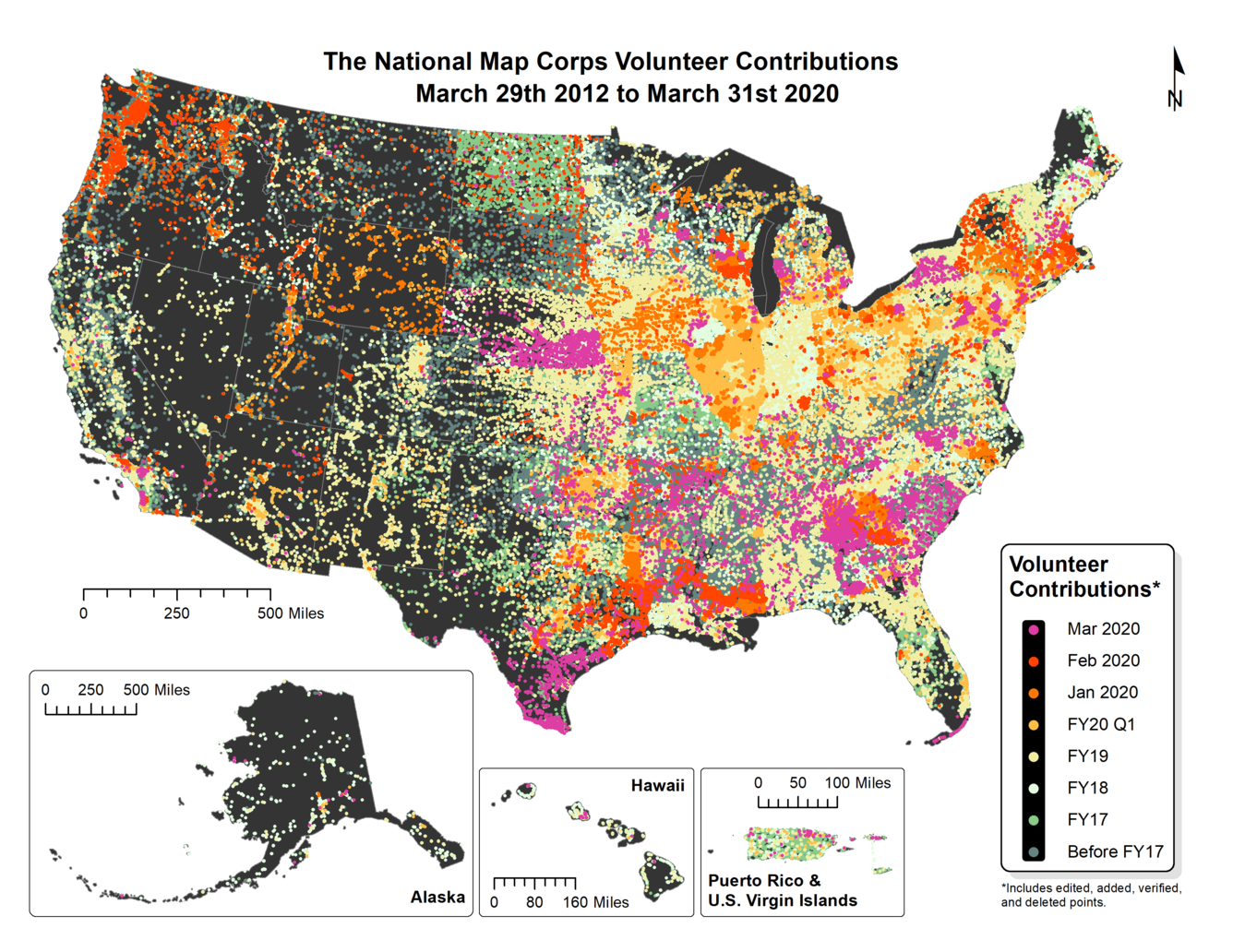 TNMCorps Status Map: Volunteer Contributions through March 2020