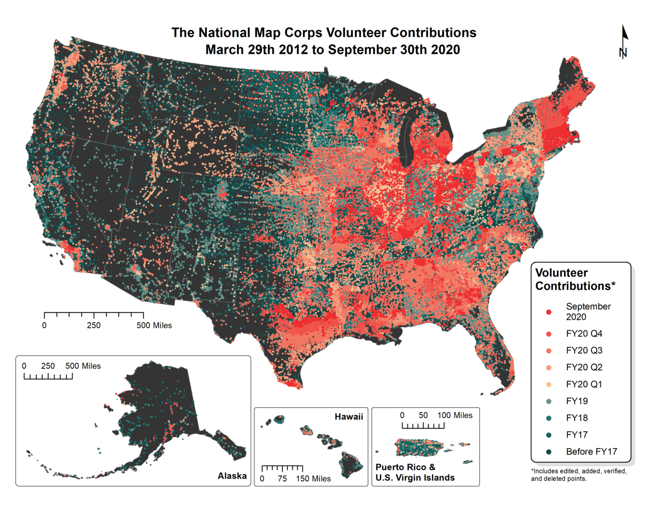 TNMCorps Status Map: Volunteer Contributions through September 2020