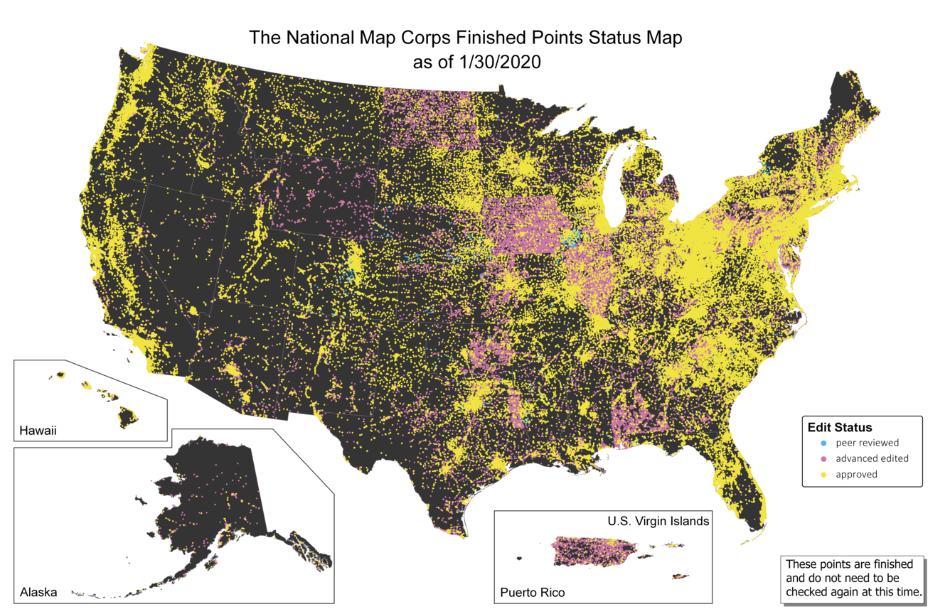 TNMCorps Status Map: Finished Points as of 01/30/2020