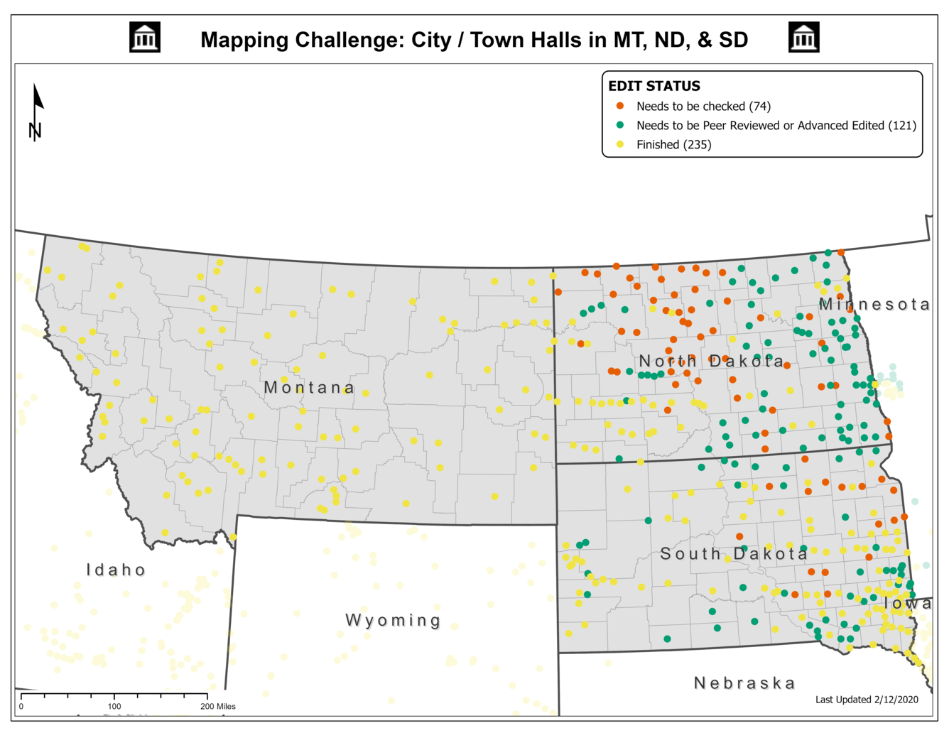 TNMCorps Mapping Challenge: City/Town Halls in MT, ND, & SD