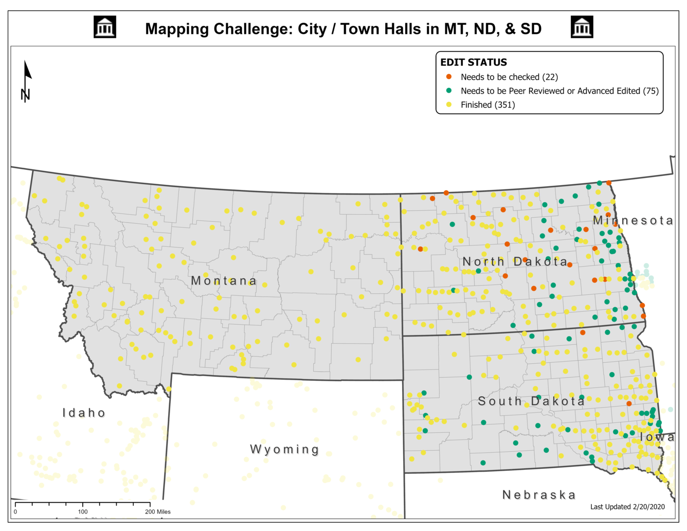 TNMCorps Mapping Challenge: City/Town Halls in MT, ND, & SD