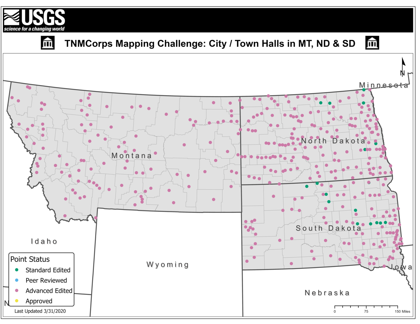 TNMCorps Mapping Challenge: Summary Results for City/Town Halls in MT, ND, & SD 