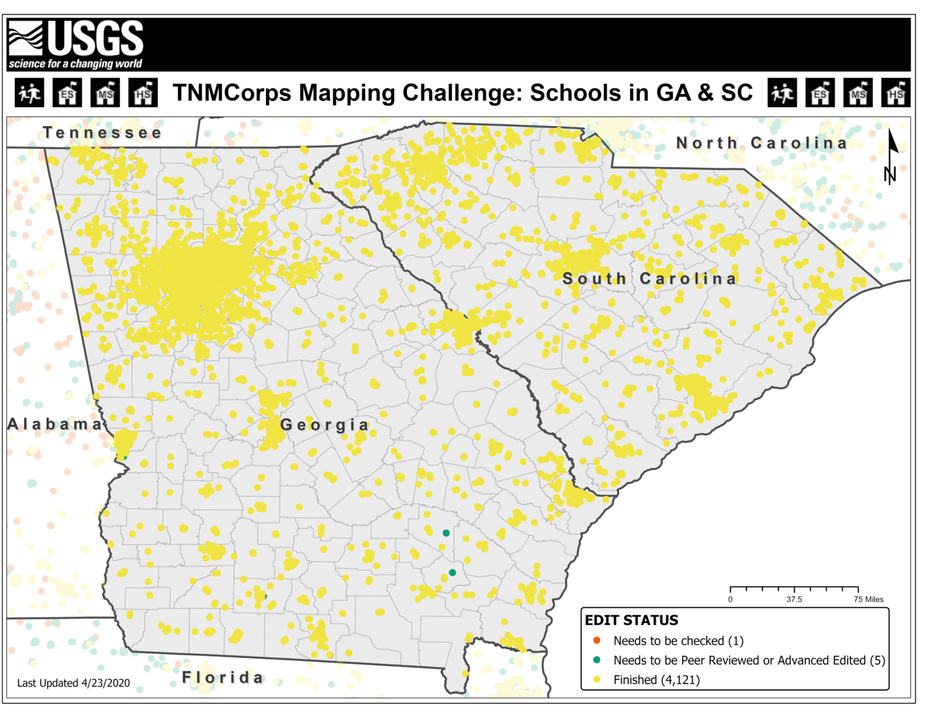 TNMCorps Mapping Challenge: Schools in GA & SC