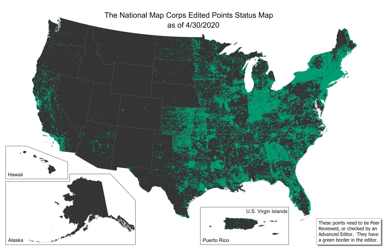 TNMCorps Status Map: Standard Edited Points as of 04/30/2020