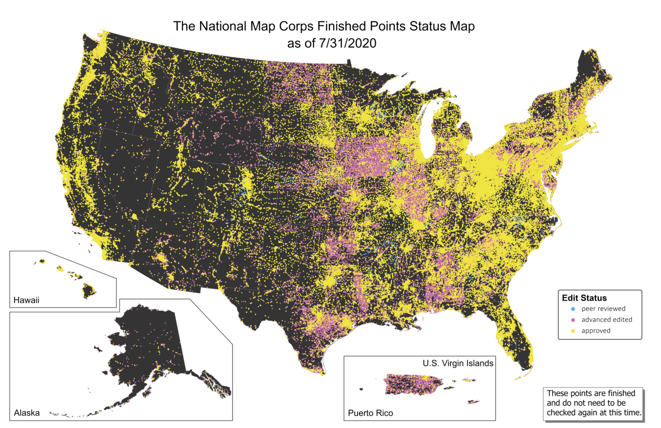 TNMCorps Status Map: Finished Points as of 07/31/2020