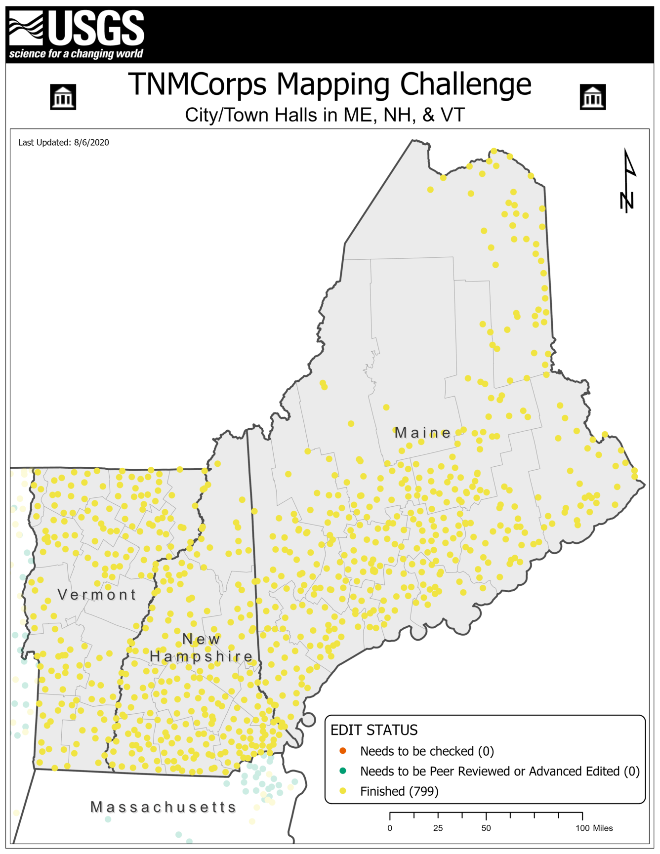 TNMCorps Mapping Challenge: City/Town Halls in ME, NH, VT