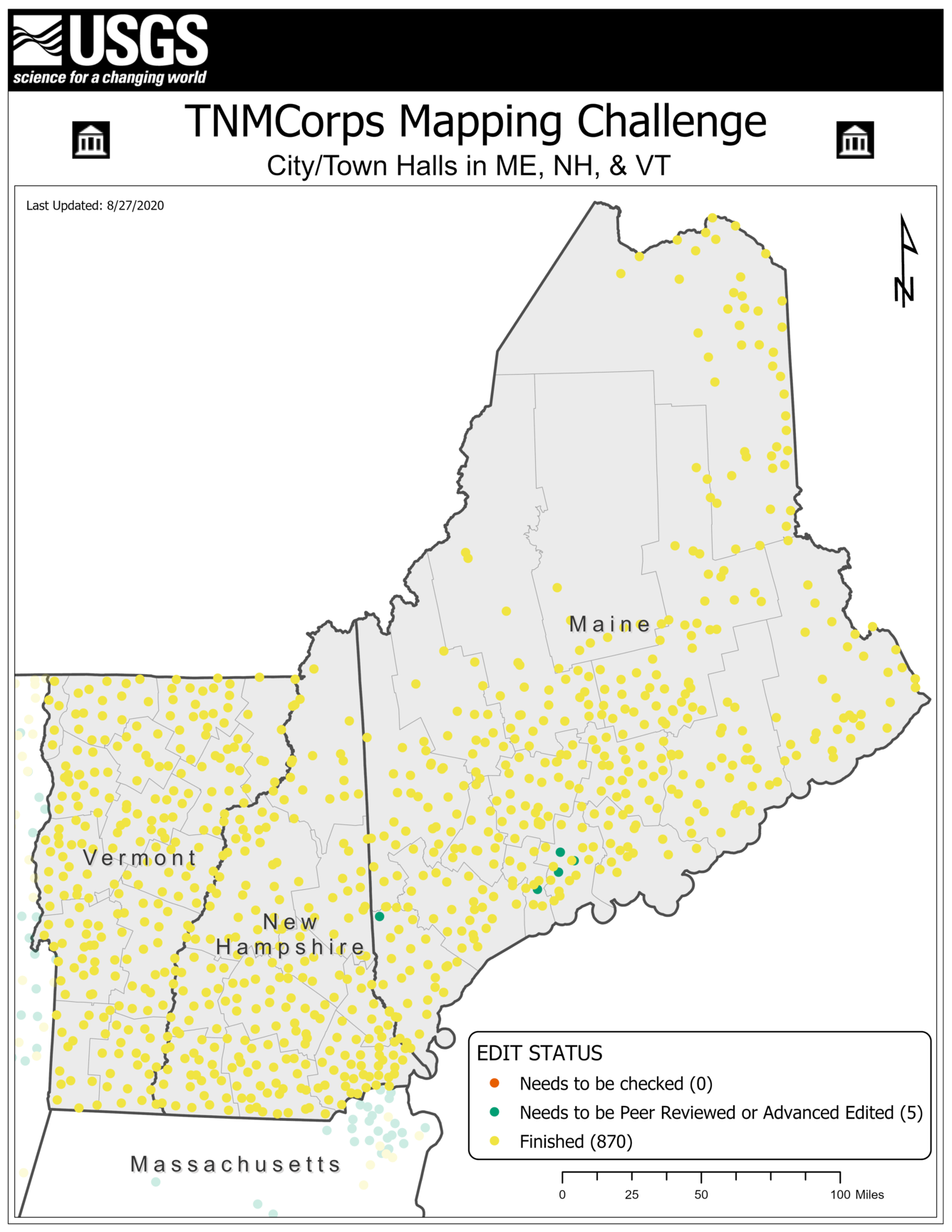 TNMCorps Mapping Challenge: City/Town Halls in ME, NH, VT