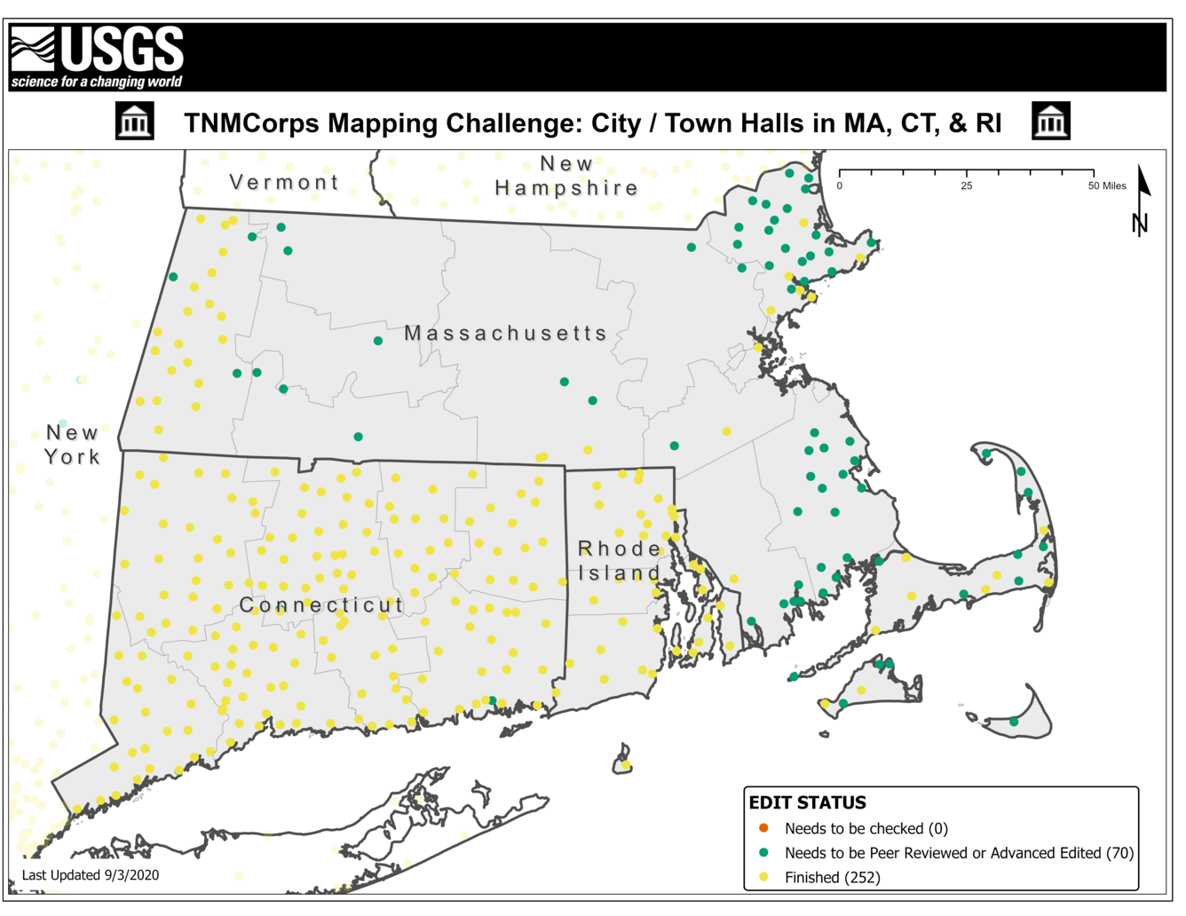 TNMCorps Mapping Challenge: City/Town Halls in MA, CT, RI