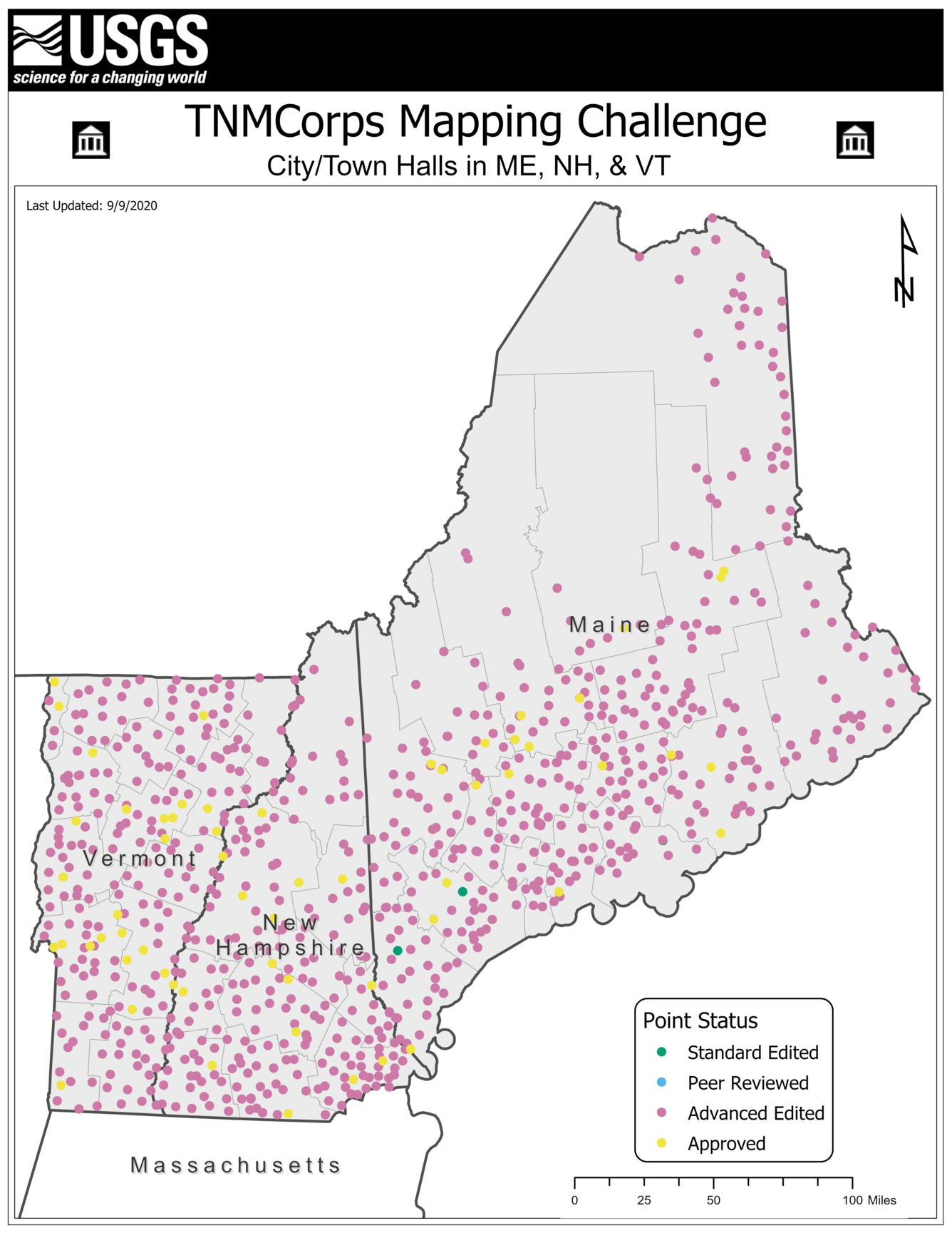 TNMCorps Mapping Challenge: City/Town Halls in ME, NH, VT