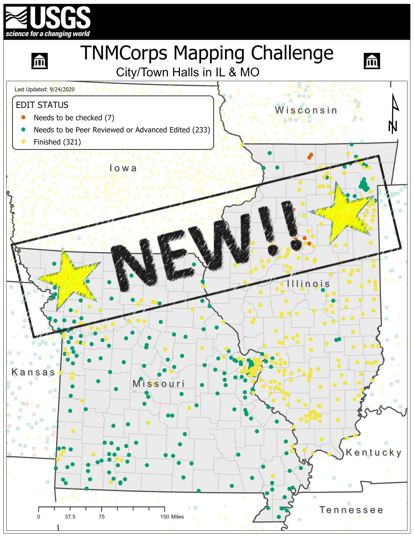 TNMCorps Mapping Challenge: City/Town Halls in IL & MO NEW
